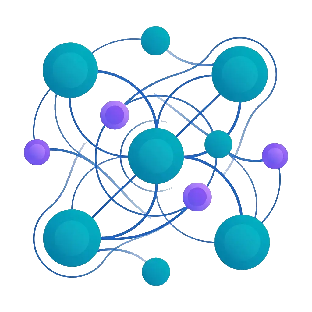 Sophisticated AI agent network showing interconnected autonomous decision nodes