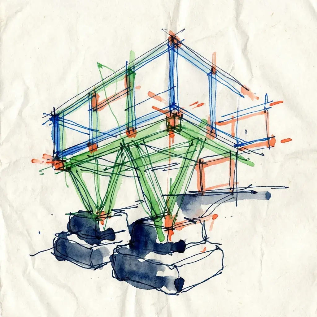 Building blocks representing core AI concepts