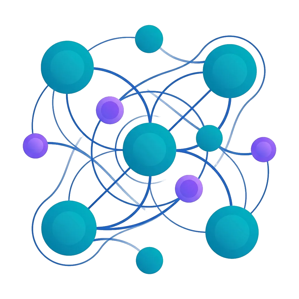 Sophisticated intelligent network showing interconnected nodes